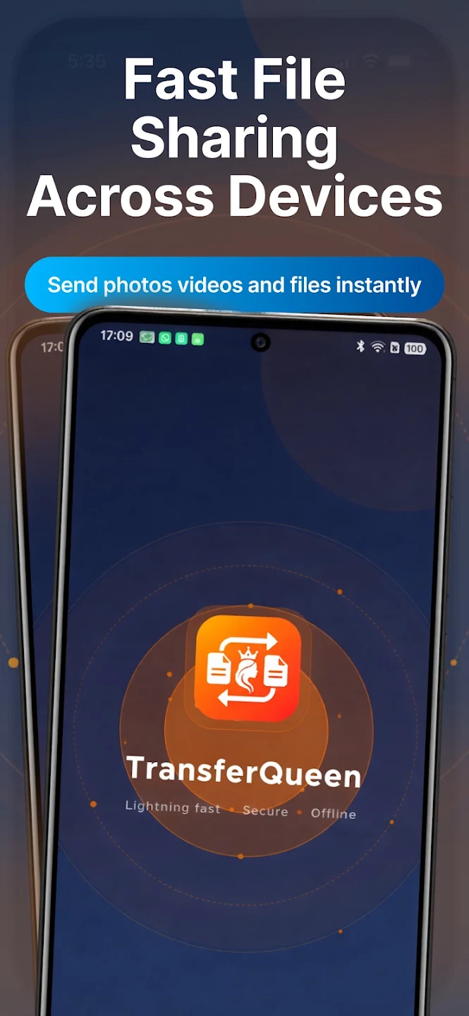 TransferQueen - Works Across Devices with Nearby Discovery and QR Code pairing