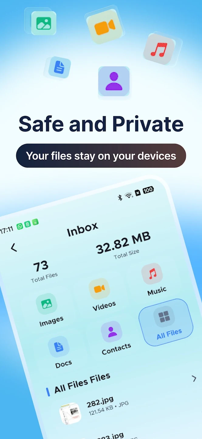 TransferQueen - Safe and Private Inbox with Images, Videos, Music, Documents, and Contacts