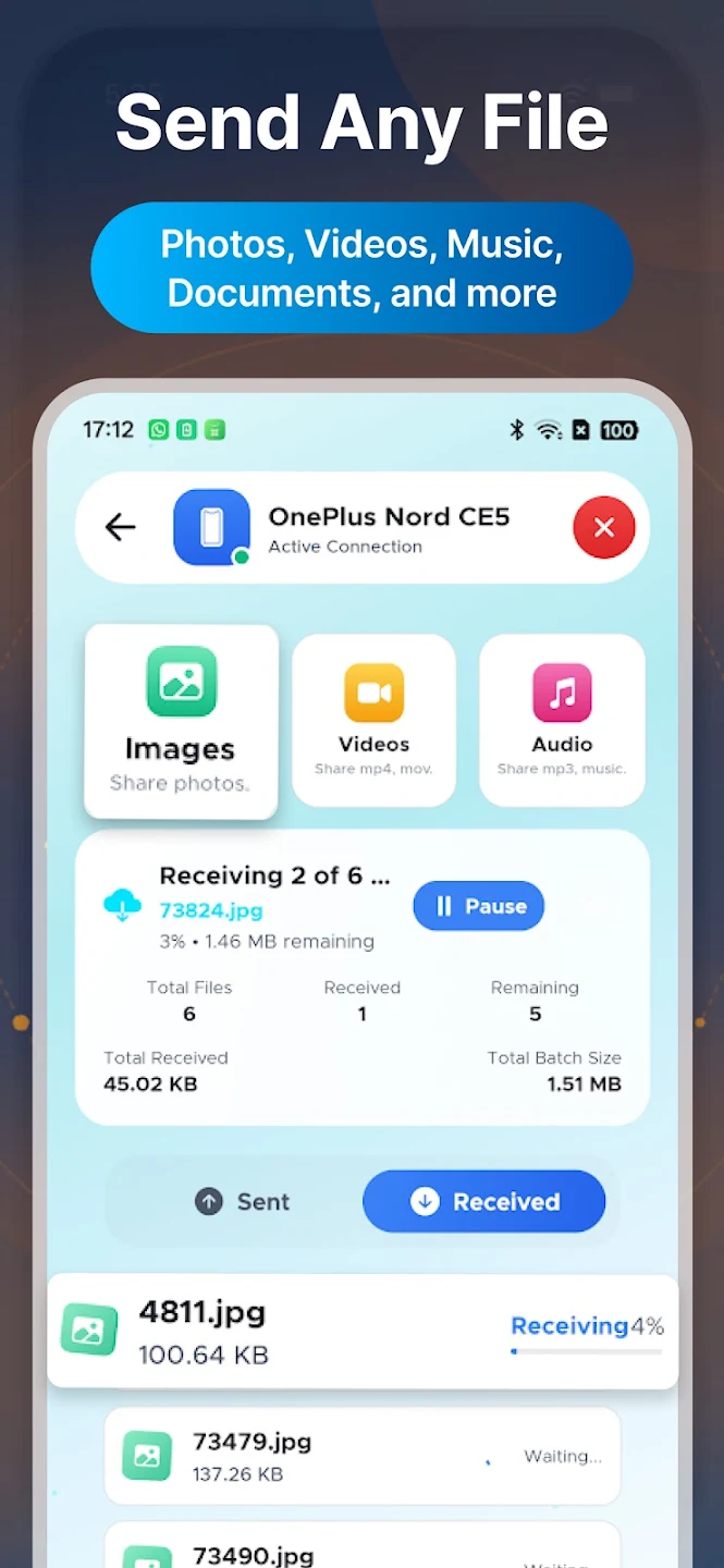 TransferQueen - Send Any File (Photos, Videos, Music, Documents)